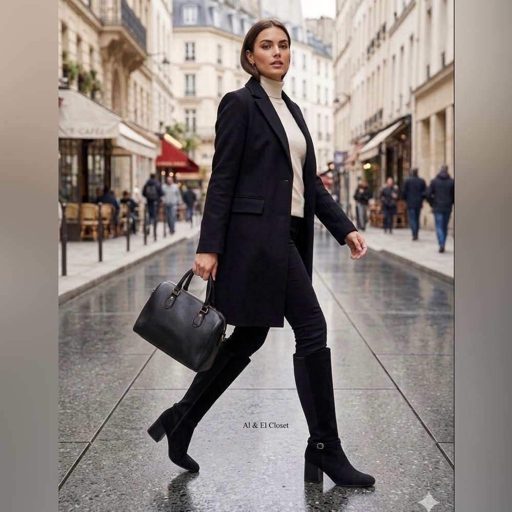 Blondo Twyla Waterproof Tall Boots Black Suede 9M Block Heel New With Box